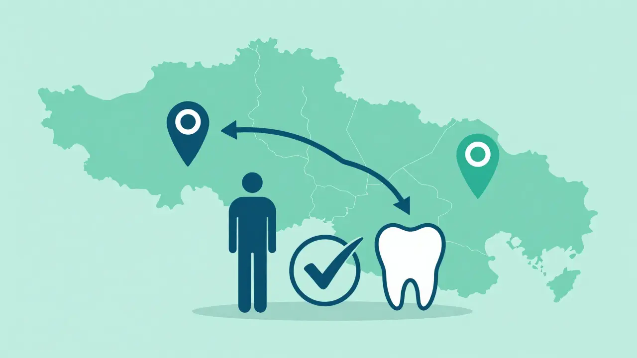 Ilustrace přeregistrace k novému lékaři na mapě Prahy