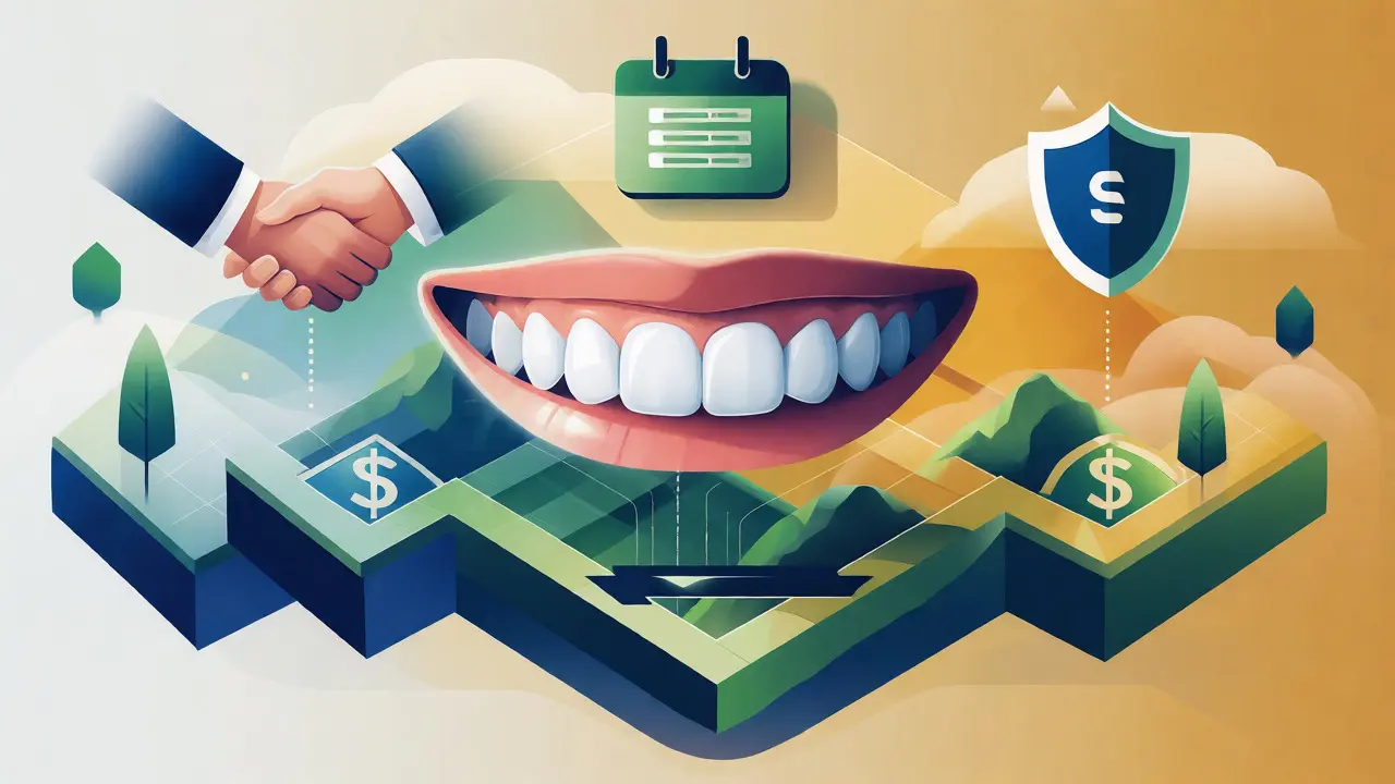 Konceptuální ilustrace možností financování zubních fazet